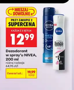 Biedronka Dezodorant w spray'u Nivea Black & White Invisible oferta