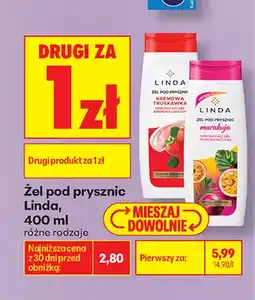 Biedronka Żel pod prysznic Linda Kremowa Truskawka oferta