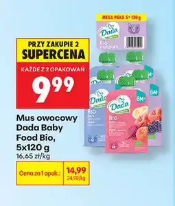 Biedronka Mus owocowy Dada Baby Food Bio 5-pak oferta