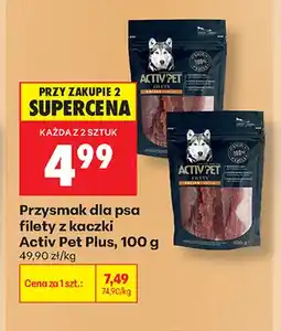Biedronka Przysmak dla psa filety z kaczki Activ Pet Plus oferta