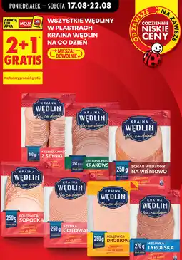Biedronka Wszystkie wędliny w plastrach Kraina Wędlin Na co dzień oferta