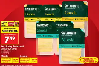 Biedronka Ser plastry Światowid, 2x250 g/500 g: Morski, Gouda oferta