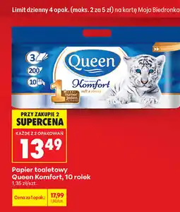 Biedronka Papier toaletowy Queen Komfort oferta