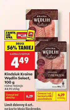 Biedronka Kindziuk Kraina Wędlin Select oferta
