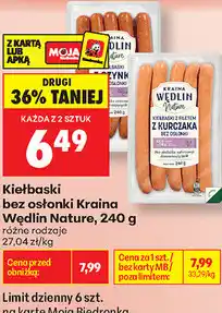 Biedronka Kiełbaski bez osłonki Kraina Wędlin Nature oferta