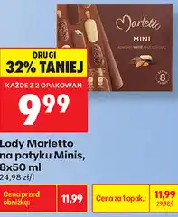 Biedronka Lody Marletto na patyku Minis oferta