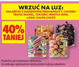 Biedronka Galaretki z nadzieniem Fresh&Fruity, Cukierki Trufle Wawel, Cukierki Mentos Mini, Lizaki Chupa Chups oferta