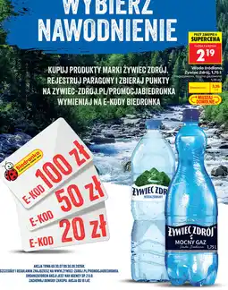 Biedronka Woda źródlana Żywiec Zdrój niegazowana, mocno gazowana oferta