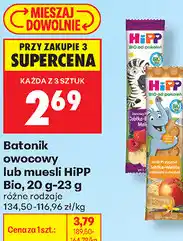 Biedronka Batonik owocowy lub muesli HiPP Bio oferta