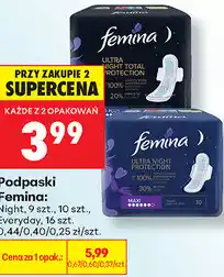 Biedronka Podpaski Femina: Night, 9 szt., 10 szt., Everyday, 16 szt oferta