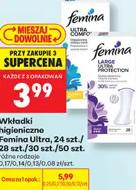 Biedronka Wkładki higieniczne Femina Ultra, 24 szt./28 szt./30 szt./50 szt oferta