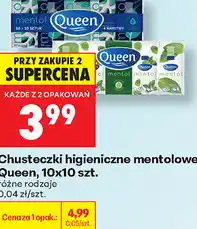 Biedronka Chusteczki higieniczne mentolowe Queen, 10x10 szt oferta