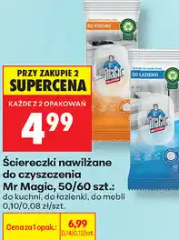 Biedronka Ściereczki nawilżane do czyszczenia Mr Magic, 50/60 szt oferta