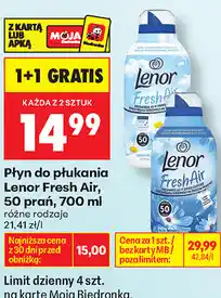 Biedronka Płyn do płukania Lenor Fresh Air, 50 prań oferta