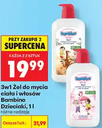 Biedronka 3w1 Żel do mycia ciała i włosów Bambino Dzieciaki oferta