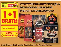Biedronka Brykiet z węgla drzewnego lub węgiel instant do grillowania oferta