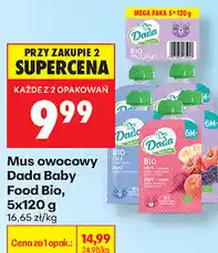 Biedronka Mus owocowy Dada Baby Food Bio oferta