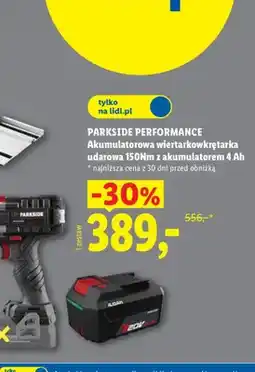 Lidl Akumulatorowa wiertarkowkrętarka udarowa Parkside Performance oferta