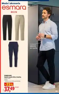 Lidl Spodnie męskie chino z bawełną oferta