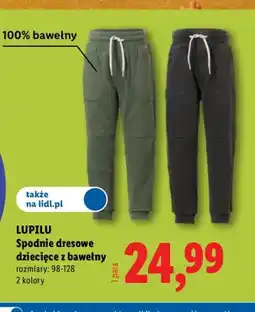Lidl Spodnie dresowe dziecięce z bawełny Lupilu oferta