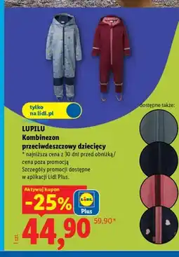 Lidl Kombinezon przeciwdeszczowy dziecięcy Lupilu oferta