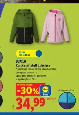 Lidl Kurtka softshell dziecięca Lupilu oferta