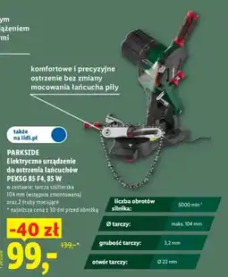 Lidl Elektryczne urządzenie do ostrzenia łańcuchów Parkside oferta