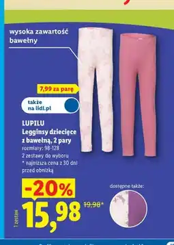 Lidl Legginsy dziecięce z bawełną Lupilu 2-pak oferta