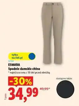 Lidl ESMARA Spodnie damskie chino oferta