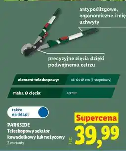 Lidl PARKSIDE Teleskopowy sekator kowadełkowy lub nożycowy oferta