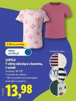 Lidl LUPILU T-shirty dziecięce z bawełną, 2 sztuki oferta