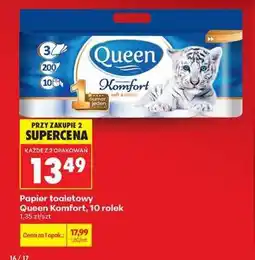 Biedronka Papier toaletowy Queen Komfort 10 rolek oferta