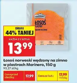 Biedronka Łosoś norweski wędzony na zimno w plastrach Marinero, 150 g oferta