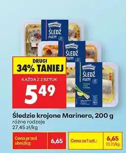Biedronka Śledzie krojone Marinero 200 g oferta
