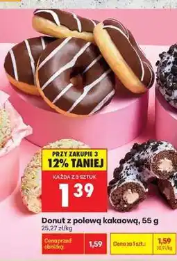 Biedronka Donut z polewą kakaową, 55 g oferta