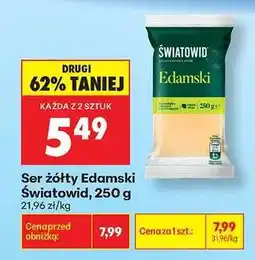 Biedronka Ser żółty Edamski Światowid 250 g oferta