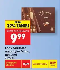Biedronka Lody Marletto na patyku Minis, 8x50 ml oferta