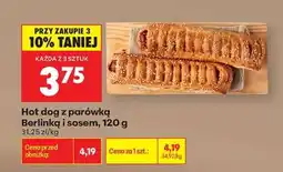 Biedronka Hot dog z parówką Berlinką i sosem , 120 g oferta