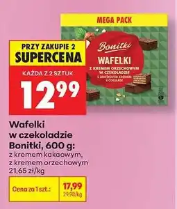 Biedronka Wafelki w czekoladzie Bonitki, 600 g oferta