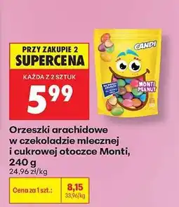 Biedronka Orzeszki arachidowe w czekoladzie mlecznej i cukrowej otoczce Monti, 240 g oferta