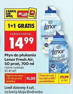 Biedronka Płyn do płukania Lenor Fresh Air, 50 prań, 700 ml oferta