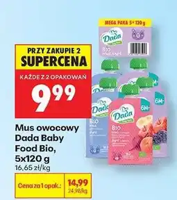 Biedronka Mus owocowy Dada Baby Food Bio, 5x120 g oferta
