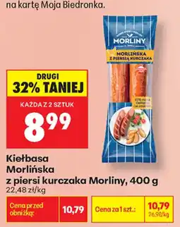 Biedronka Kiełbasa Morlińska z piersi kurczaka oferta