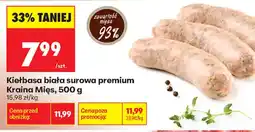 Biedronka Kiełbasa biała surowa premium Kraina Mięs oferta