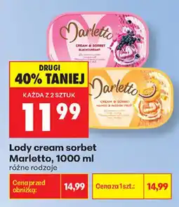 Biedronka Lody cream sorbet Marletto oferta