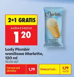 Biedronka Lody Plombir waniliowe Marletto oferta