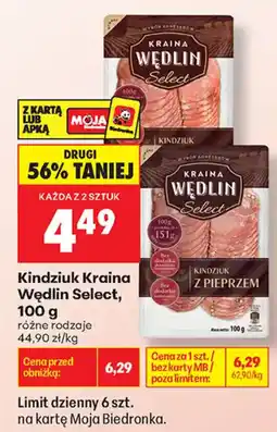 Biedronka Kindziuk Kraina Wędlin Select oferta