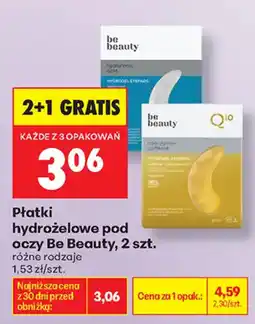 Biedronka Płatki hydrożelowe pod oczy Be Beauty oferta