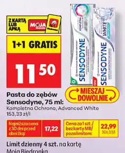 Biedronka Pasta do zębów Sensodyne, Kompletna Ochrona, Advanced White oferta