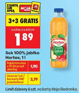 Biedronka Sok 100% jabłko Hortex oferta
